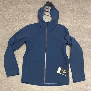 Outdoor Research Men’s Stratoburat stretch rain jacket solid Cenote Medium NWT